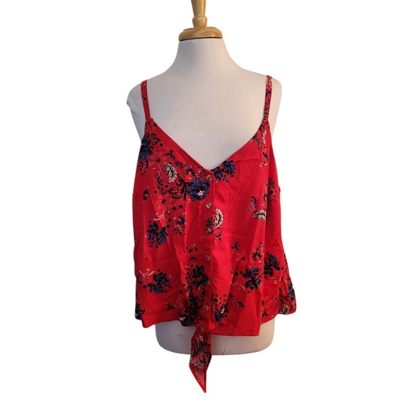 Torrid Washable Challis Button Down Tie Front Crop Top in Jaco Lollipop 2X NWT - Picture 3 of 11